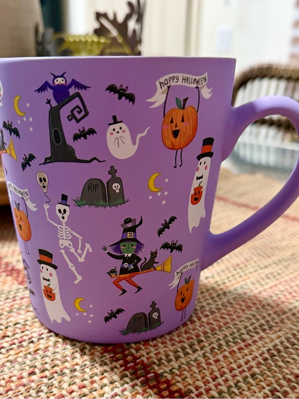 Fig and Fern Halloween Mug, Purple Matte Finish